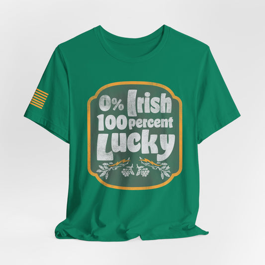 Lucky Charm T-Shirt | 0 Percent Irish 100 Percent Lucky Tee, St. Patrick's Day Gift, Casual Wear, Fun Holiday Shirt, Unisex Tee