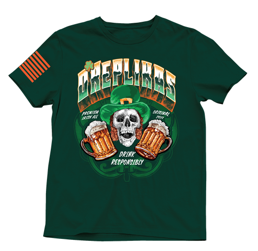 O Replikas Ode to St Paddys Day Graphic TShirt St Patrick Irish Ale Vintage lucky Irish Forest Green TShirt St Patty's Irish Pub Beer Tee